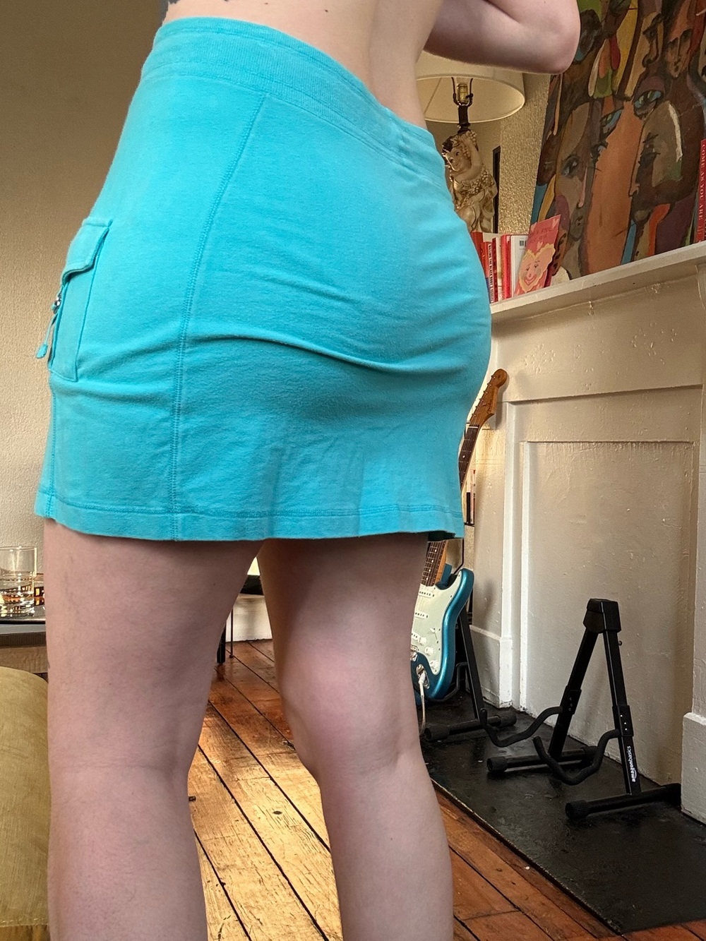 Style & Co. Turquoise Drawstring Mini Skirt - Picture 2 of 5